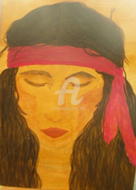 Painting titled "Pocahontas" by Tina M. De Montorge, Original Artwork