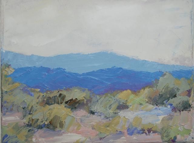 Painting titled "MOJAVE TWILIGHT" by Tina Bluefield, Original Artwork, Oil