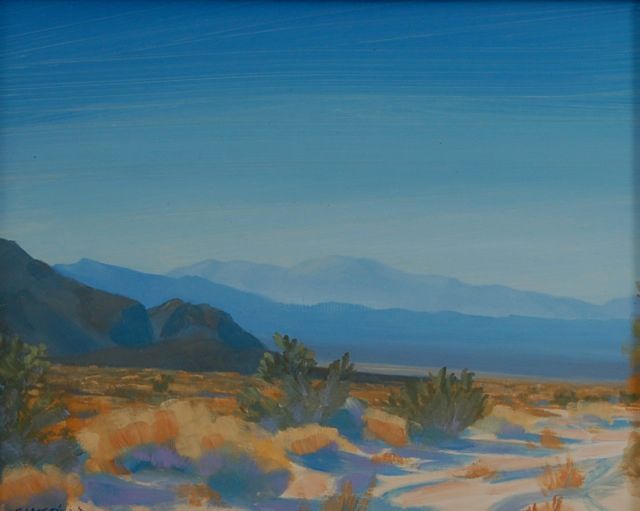 Painting titled "MOJAVE WINTER DAY 3" by Tina Bluefield, Original Artwork, Oil