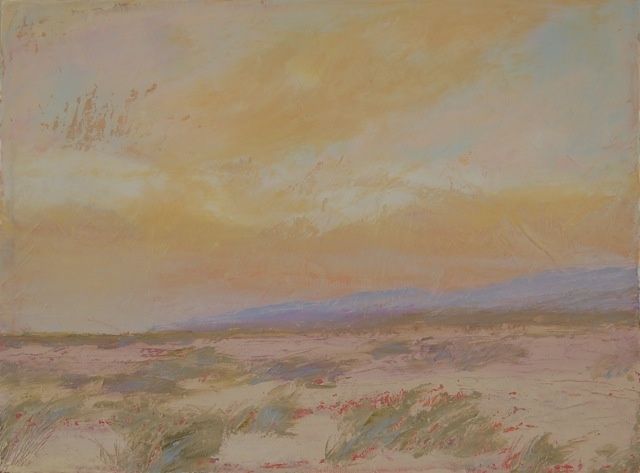 Painting titled "DESERT PASTEL" by Tina Bluefield, Original Artwork, Oil