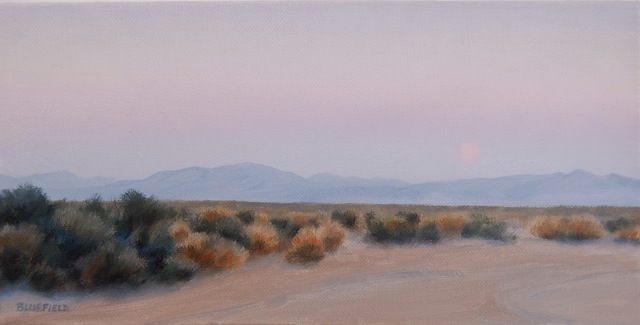 Painting titled "MOJAVE MOON 3" by Tina Bluefield, Original Artwork, Oil