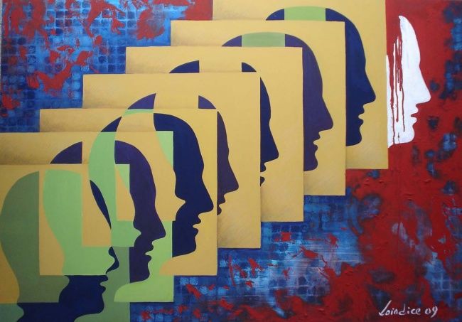 Painting titled "L'idea vive" by Tina Loiodice, Original Artwork