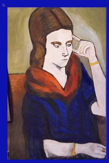 Pittura intitolato "Copy Olga Picass" da Tina Shmidt, Opera d'arte originale, Olio