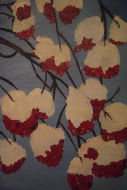 Картина под названием "Ягодки" - Tina Shmidt, Подлинное произведение искусства, Масло