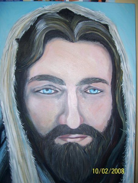 Peinture intitulée "Jesús con manto" par Tinava, Œuvre d'art originale