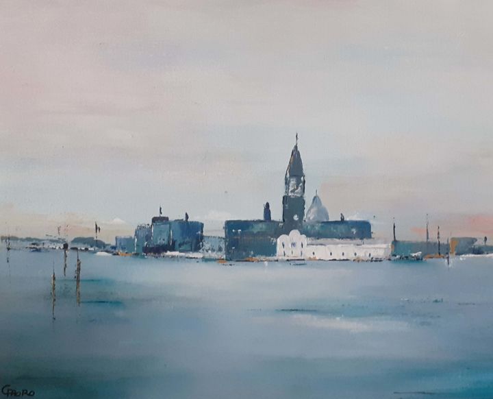 Peinture intitulée "Venise" par Christine Faoro, Œuvre d'art originale, Acrylique