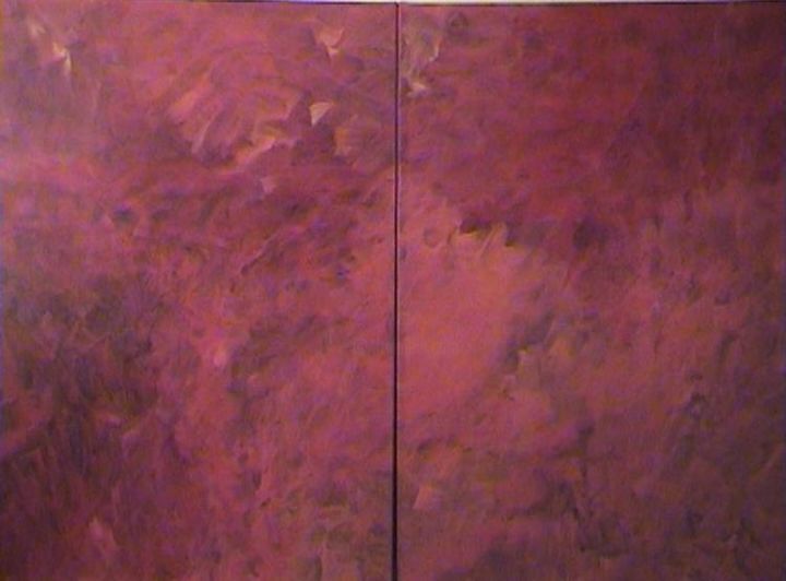 Painting titled "Abstrait Rouge Dypt…" by Tine K, Original Artwork