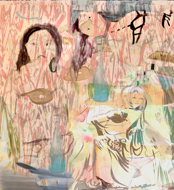 Pittura intitolato "maitai variant 2" da Tinge, Opera d'arte originale, Acquarello
