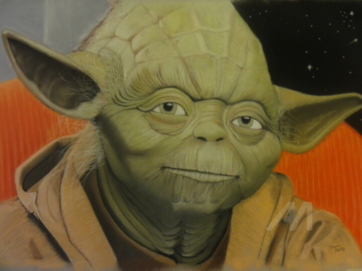 Peinture intitulée "yoda 3" par Tino Cintas, Œuvre d'art originale, Pastel