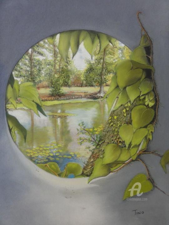 Peinture intitulée "Au moulin de l'Isle…" par Tino Cintas, Œuvre d'art originale, Pastel