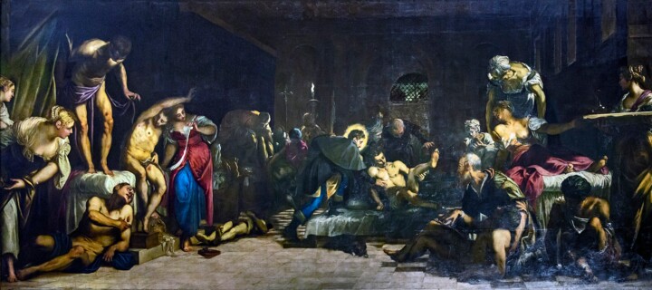 제목이 "Saint Roch guérit l…"인 미술작품 Tintoretto로, 원작, 기름