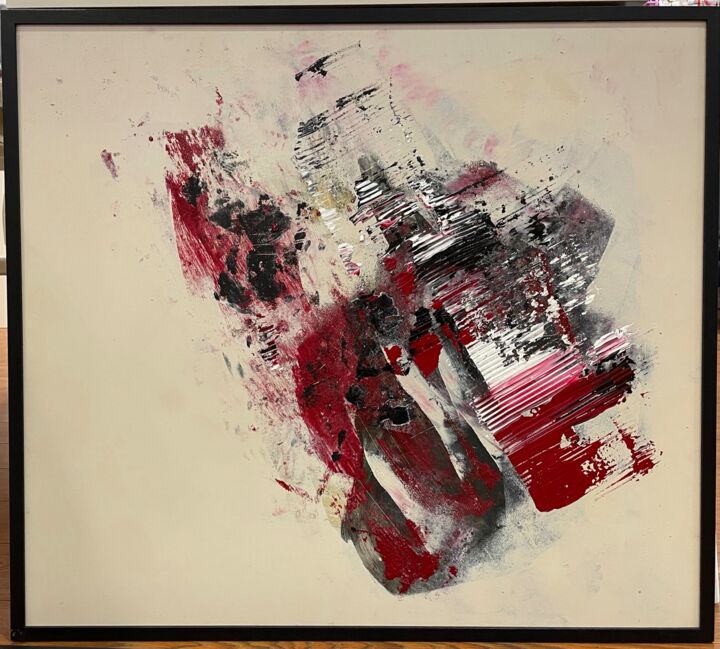 제목이 "Abstract black red…"인 미술작품 Tiny De Bruin로, 원작, 아크릴