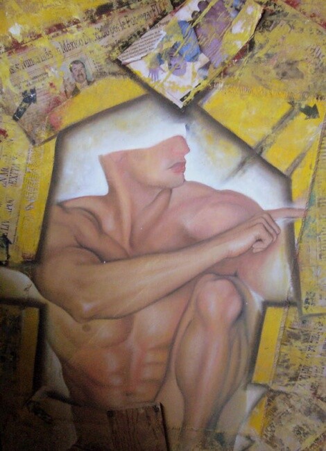 Painting titled "HYPERHOMBRE ANONIMO" by Tioravantino, Original Artwork