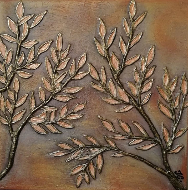 Painting titled "Whispering Branches" by Tiphanie Canada, Original Artwork, Acrylic