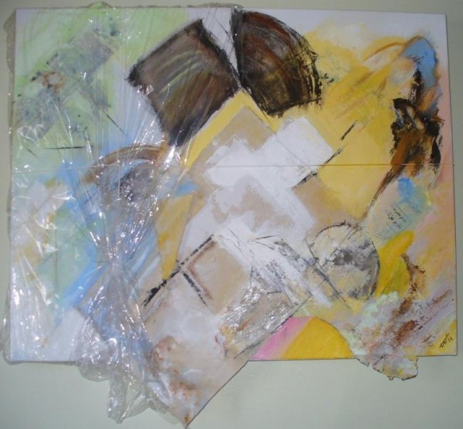 Painting titled "Composition - envol" by Thierry Noiret, Original Artwork, Oil