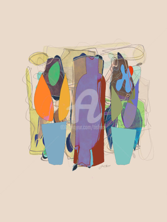 Drawing titled "Abstract 2.0 pots" by Joost Hogervorst, Original Artwork, Digital Photography