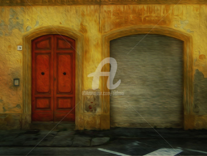 「doors Italia duo」というタイトルのデジタルアーツ Joost Hogervorstによって, オリジナルのアートワーク, デジタル絵画
