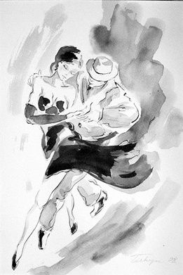 Drawing titled "Tango argentino" by Aleks Tishyn, Original Artwork