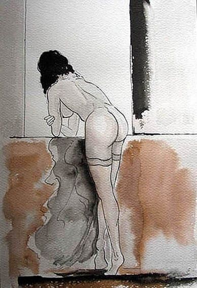 Rysunek zatytułowany „desnudo femenino” autorstwa Aleks Tishyn, Oryginalna praca