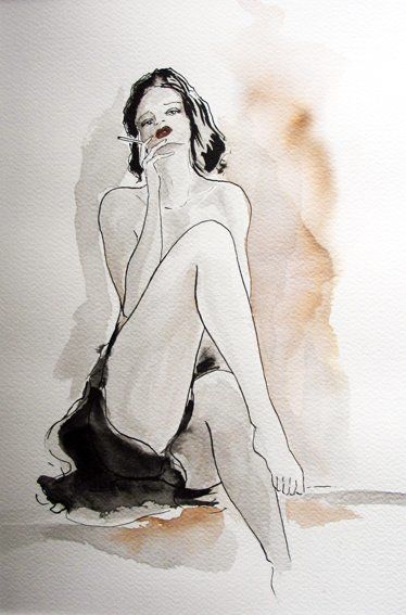 Tekening getiteld "desnudo femenino" door Aleks Tishyn, Origineel Kunstwerk