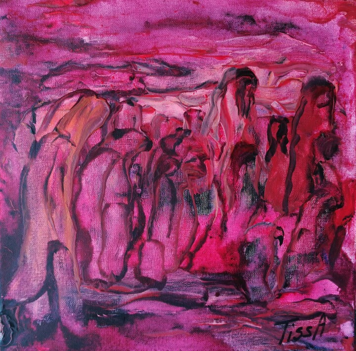 Malerei mit dem Titel "Migration" von Tissa, Original-Kunstwerk, Acryl