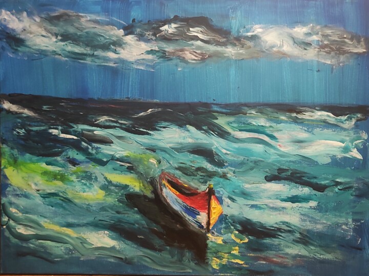 Peinture intitulée "Waves of change" par Tissa, Œuvre d'art originale, Acrylique