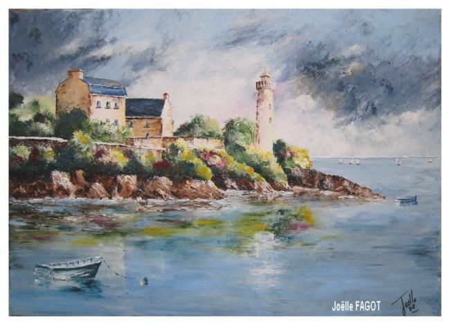 Painting titled "CIEL BRETON" by Joelle Fagot, Original Artwork