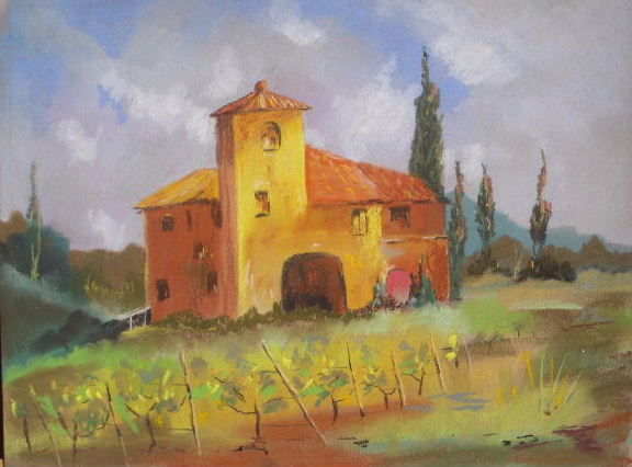 Peinture intitulée "Le Mas" par Titi D'Avril, Œuvre d'art originale,