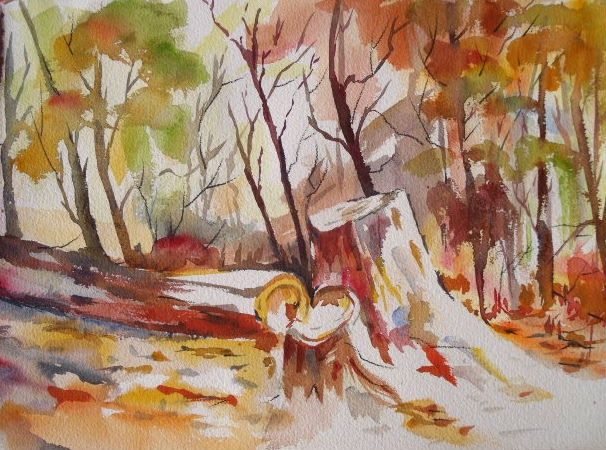 Peinture intitulée "Le bois de couleur" par Titi D'Avril, Œuvre d'art originale,