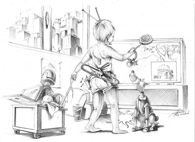 Рисунок под названием ""Future Children"…" - Magic World, Подлинное произведение искусства