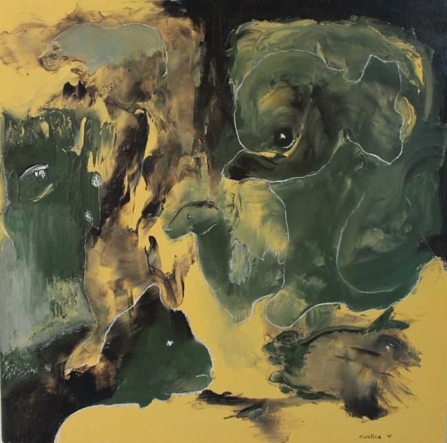 Peinture intitulée "Les p'tits loups" par Martine Villani, Œuvre d'art originale