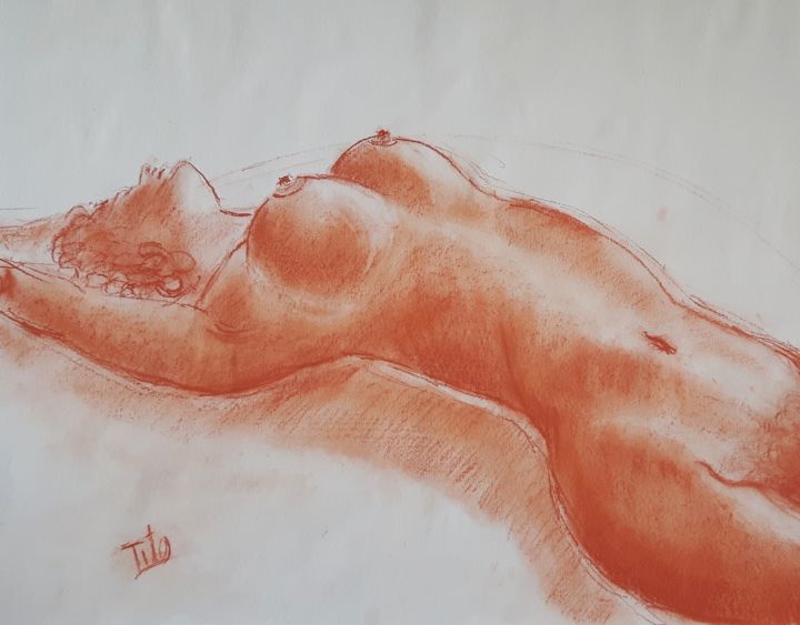 Dessin intitulée "Nudo #23" par Tito Fornasiero, Œuvre d'art originale