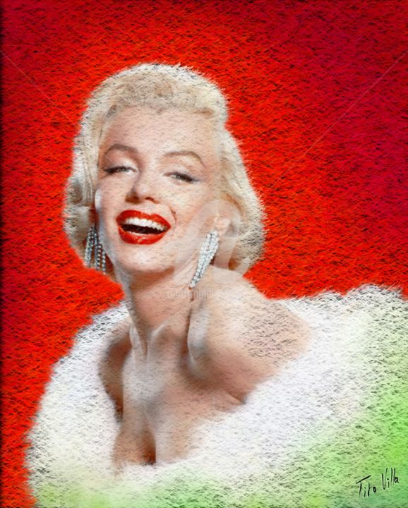 Цифровое искусство под названием "Marilyn Monroe drea…" - Tito Villa, Подлинное произведение искусства, Цифровая живопись