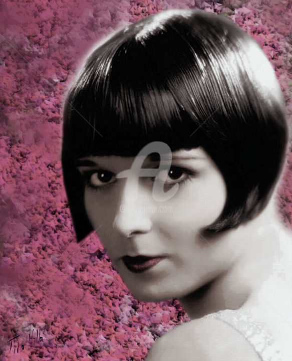 Grafika cyfrowa / sztuka generowana cyfrowo zatytułowany „Louise Brooks.” autorstwa Tito Villa, Oryginalna praca