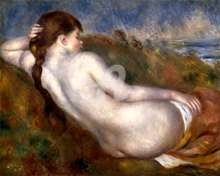 Digital Arts titled "Nu.  Auguste Renoir." by Tito Villa, Original Artwork, Digital Painting