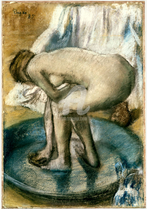 Arts numériques intitulée "Femme se baigne dan…" par Tito Villa, Œuvre d'art originale, Peinture numérique