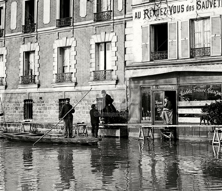 Fotografie mit dem Titel "Inondation Paris. 1…" von Tito Villa, Original-Kunstwerk