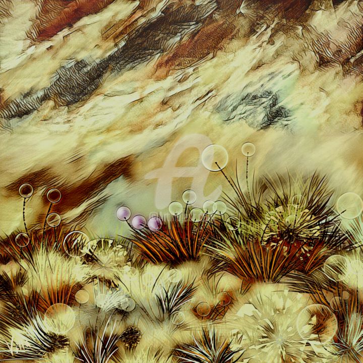 Digital Arts titled "Les jardins des hes…" by Tito Villa, Original Artwork, Digital Painting