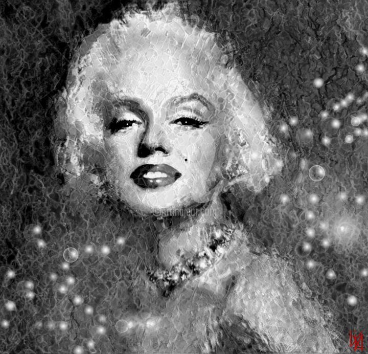 Digital Arts titled "Marilyn Monroe Gem.…" by Tito Villa, Original Artwork, Digital Painting