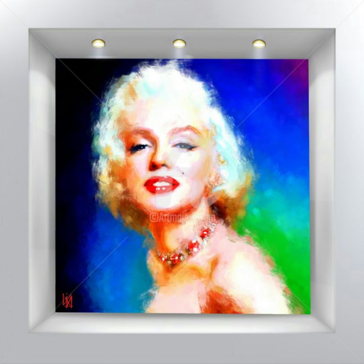 Digital Arts titled "Marilyn Monroe. Whi…" by Tito Villa, Original Artwork, Digital Painting