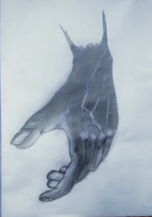 Drawing titled "Hand" by Titus Chege, Original Artwork, Pencil