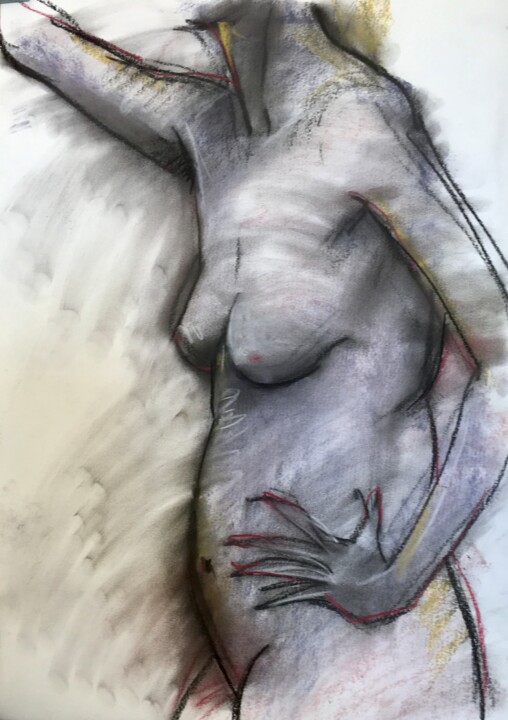 Рисунок под названием "Weiblicher Akt, Pas…" - Sergej Luzewitsch, Подлинное произведение искусства, Пастель