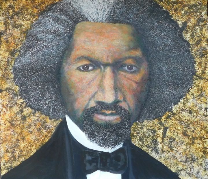 Painting titled "Frederick Douglass" by T.J. Haugh, Original Artwork, Acrylic