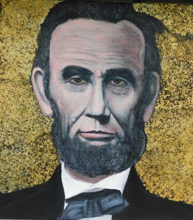 Painting titled "Abe" by T.J. Haugh, Original Artwork, Acrylic