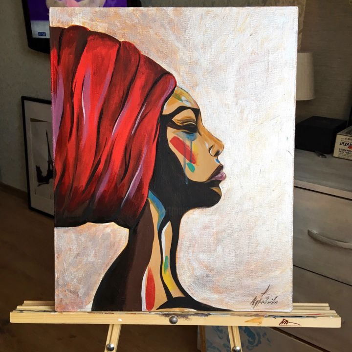 Картина под названием "Африканочка моя" - Ксения Муравьева, Подлинное произведение искусства