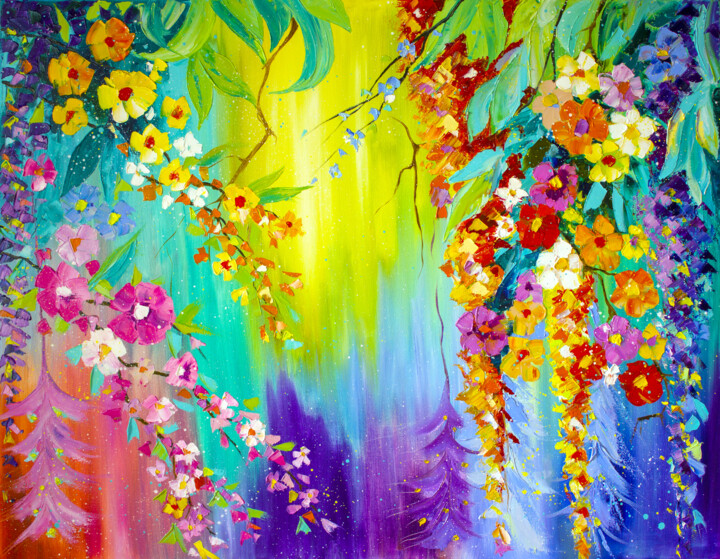 Картина под названием "Plants from a fairy…" - Tetiana Kushnirova, Подлинное произведение искусства, Масло