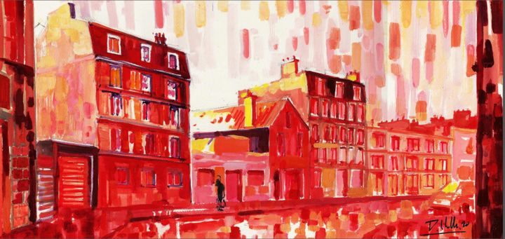 Peinture intitulée "LE HAVRE- QURTIER D…" par Thomas Lechevallier, Œuvre d'art originale, Acrylique