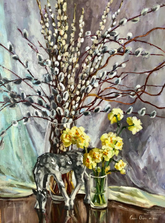 Painting titled "Spring" by Olga Sedykh, Original Artwork, Oil