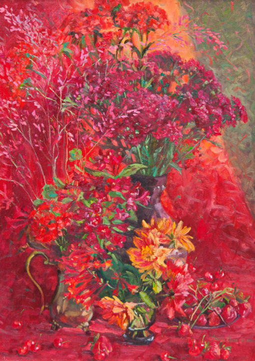 Картина под названием "Summer Red" - Olga Sedykh, Подлинное произведение искусства, Масло