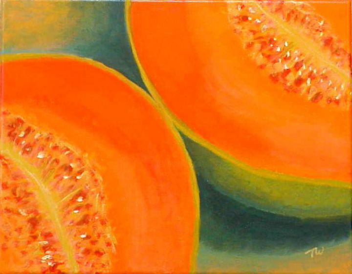 Painting titled "Canteloupe" by Epiphany Art, Original Artwork